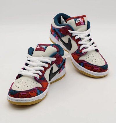 Dh7695-600 Nike Sb Dunk Low Pro Parra Abstract Art Fire Pink Gym Red Mocha Blue