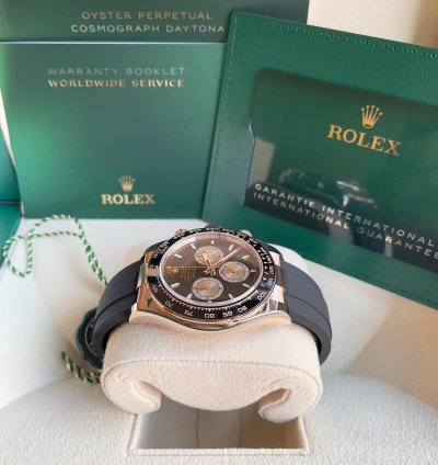 Rolex Daytona 2024 Daytona 126515ln Oysterflex Rose Gold Black Silver Dial