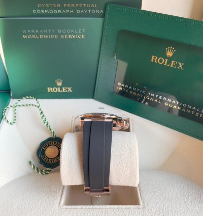Rolex Daytona 2024 Daytona 126515ln Oysterflex Rose Gold Black Silver Dial