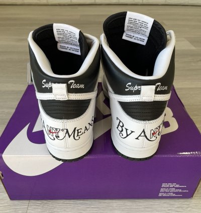 Supreme Nike Sb Dunk High By Any Means Black White