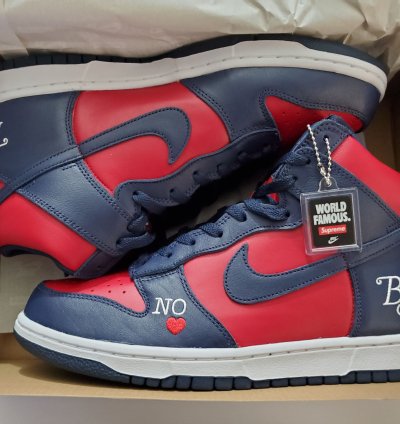 Supreme Nike Sb Dunk High By Any Means Navy Size 11