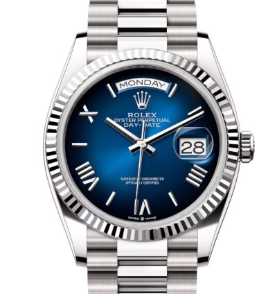 Rolex Day-date 36 White Gold 128239 Blue Dial Unworn Full Set