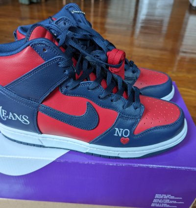 Supreme Nike Sb Dunk High By Any Means Size 10