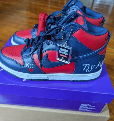 Supreme Nike Sb Dunk High By Any Means Size 10