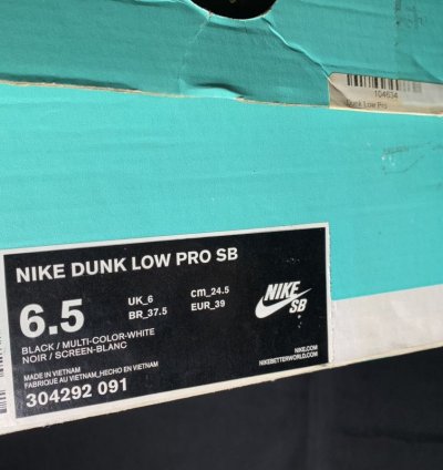 Rare Find Nike Sb Dunk Low Oil Spill sparkle Vnds Size 6 5