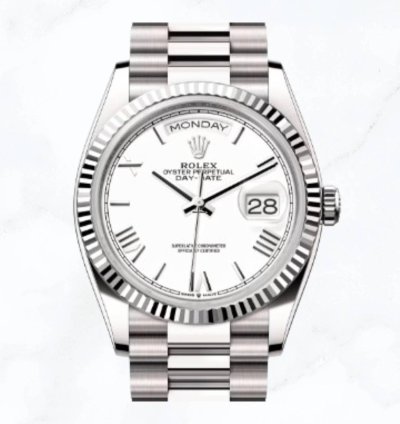 Rolex Day-date 36 White Gold White Roman Dial 128239 new Unworn