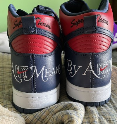 Supreme Nike Sb Dunk High Red Navy