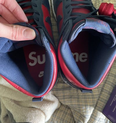 Supreme Nike Sb Dunk High Red Navy
