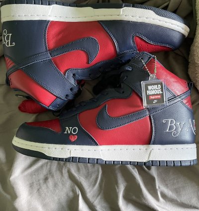 Supreme Nike Sb Dunk High Red Navy
