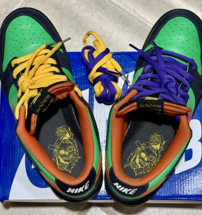 Rare- Nike Sb Dunk Low Green Spark Halloween - Size 11 5