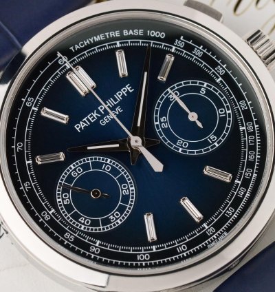 Patek Philippe Chronograph 5170p - Blue Dial With Baguette Diamond Indexes - Full Set - Mint Condition