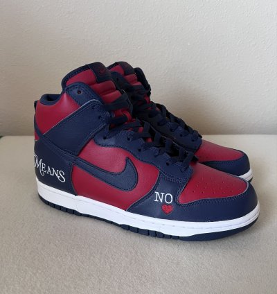 Supreme Nike Sb Dunk High Varsity Red Navy