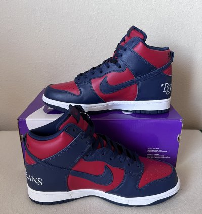 Supreme Nike Sb Dunk High Varsity Red Navy
