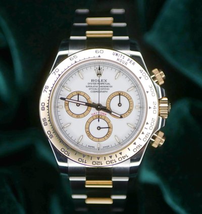 Rolex Daytona 2025 New Unworn Rolex Daytona Two-tone 40mm White Dial Yellow Gold Steel 126503