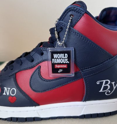 Supreme Nike Sb Dunk High Varsity Red Navy
