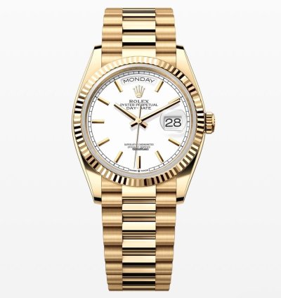 Rolex Day-date 36 White Stick Dial Unworn