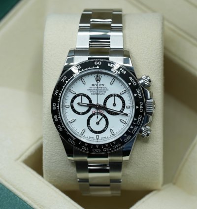 Rolex Daytona 2025 Steel Daytona White Dial Panda New Release Unworn Box Papers 126500ln