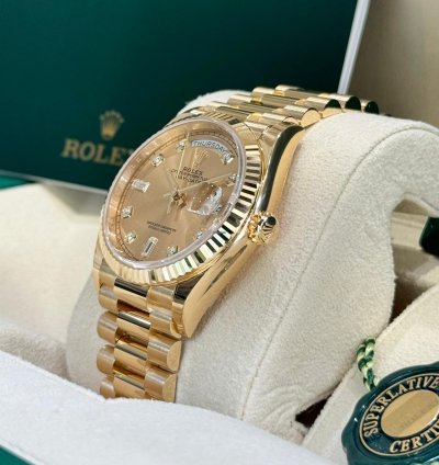 Rolex Day-date 36 Yellow Gold Champagne Diamond Dial 2024