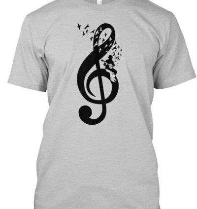 Premium Treble Clef Banjo T-shirt Made In The Usa Size S To 5xl