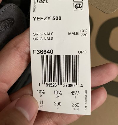 Adidas Yeezy 500 Utility Black 2023 Sz 11
