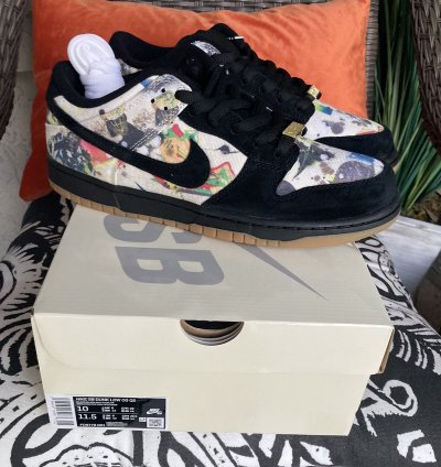 Supreme Nike Sb Dunk Low Rammellzee Size 10 Black Fd8778-001