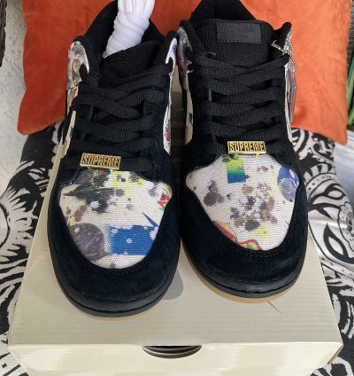 Supreme Nike Sb Dunk Low Rammellzee Size 10 Black Fd8778-001