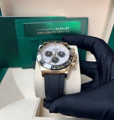 Rolex Daytona 40 Watch - Meteorite And Black Index Dial - Black Oysterflex Strap 116518ln