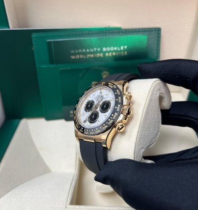 Rolex Daytona 40 Watch - Meteorite And Black Index Dial - Black Oysterflex Strap 116518ln
