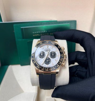 Rolex Daytona 40 Watch - Meteorite And Black Index Dial - Black Oysterflex Strap 116518ln