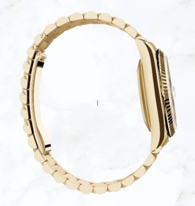Rolex Day-date 36 Yellow Gold Green Baguette Diamond Dial 128238 new Unworn