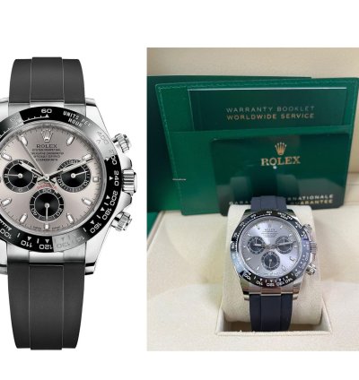 Rolex Daytona 40 White Gold Steel Grey Index Dial Black Sub-dials Oysterflex 116519ln
