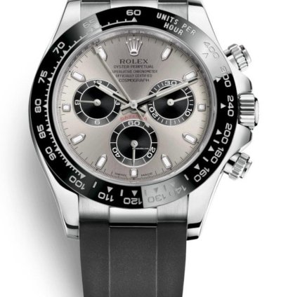 Rolex Daytona 40 White Gold Steel Grey Index Dial Black Sub-dials Oysterflex 116519ln