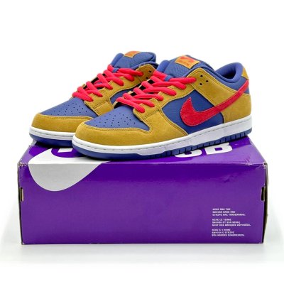 Nike Sb Dunk Low Pro Wheat Purple Reverse Papa Bear Red