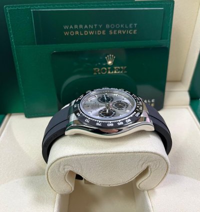 Rolex Daytona 40 White Gold Steel Grey Index Dial Black Sub-dials Oysterflex 116519ln