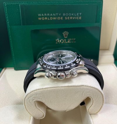 Rolex Daytona 40 White Gold Steel Grey Index Dial Black Sub-dials Oysterflex 116519ln
