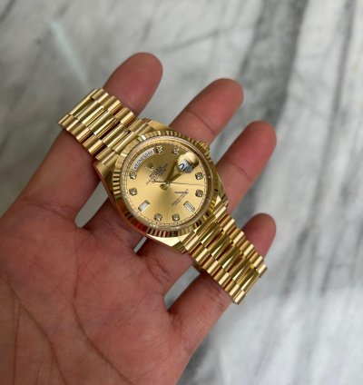 Rolex Day-date 36 Yellow Gold President Champagne Diamonds Bnib 2024