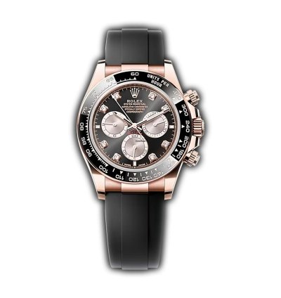 Rolex Daytona 40mm 18k Everose Gold Ceramic Bezel Black And Sundust Diamond Dial