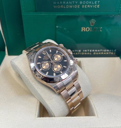 Rolex Daytona 40mm 18k Rose Gold Black Index Cosmograph Dial Rose Sub-dials 116505