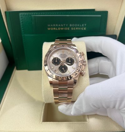 Rolex Daytona 40mm 18k Rose Gold Pink Index Cosmograph Dial Black Sub-dials 116505
