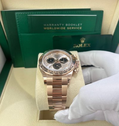 Rolex Daytona 40mm 18k Rose Gold Pink Index Cosmograph Dial Black Sub-dials 116505