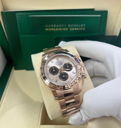 Rolex Daytona 40mm 18k Rose Gold Pink Index Cosmograph Dial Black Sub-dials 116505