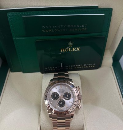 Rolex Daytona 40mm 18k Rose Gold Pink Index Cosmograph Dial Black Sub-dials 116505