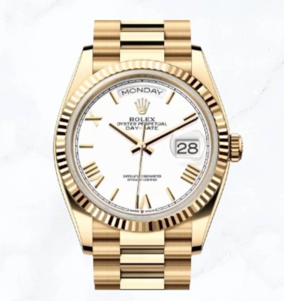 Rolex Day-date 36 Yellow Gold White Roman Dial new Unworn