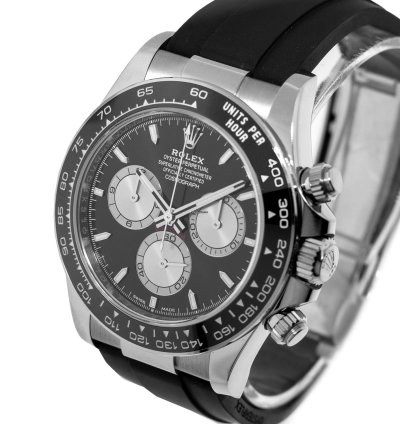 Rolex Daytona 40mm 18k White Gold Black Dial Black Bezel 126519ln