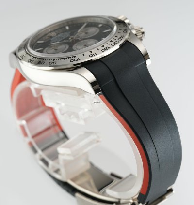 Rolex Daytona 40mm 18k White Gold Black Dial Caliber 4131 With Rubberb