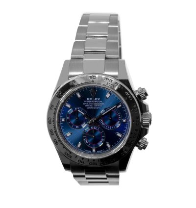 Rolex Daytona 40mm 18k White Gold Blue Dial White Gold Bezel 116509