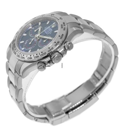 Rolex Daytona 40mm 18k White Gold Blue Dial White Gold Bezel 116509