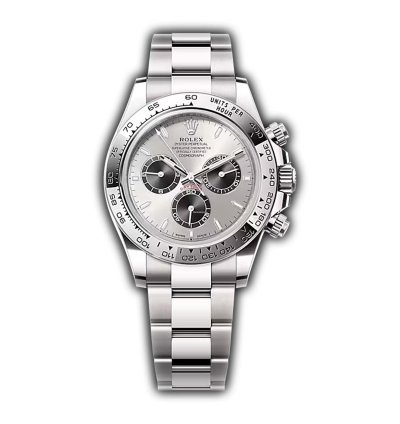 Rolex Daytona 40mm 18k White Gold Silver Dial Oyster Bracelet Calibre 4131