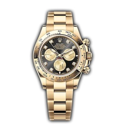 Rolex Daytona 40mm 18k Yellow Gold Black Diamond Dial On Bracelet New Caliber 4131