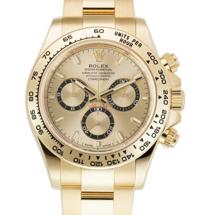 Rolex Daytona 40mm 18k Yellow Gold Golden Champagne Dial Cal 4131